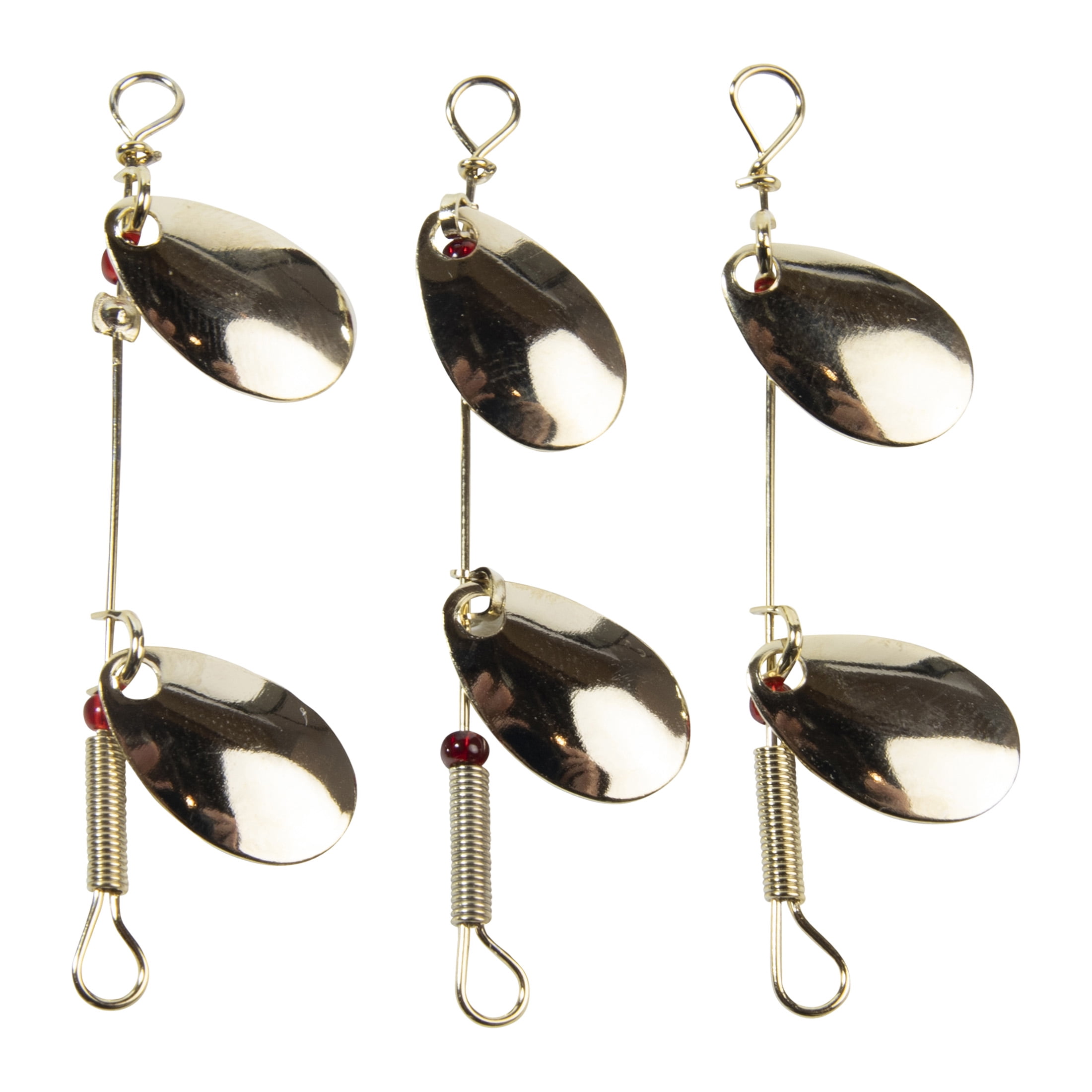Lucky Strike Baitworks Gold Double Spinner + 3-pack + #2 Size + Fishing Spinner
