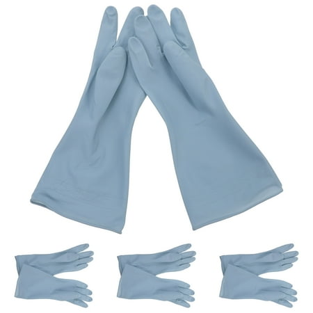 TABLZONE PVC Dishwashing Gloves Sky-Blue Non-Slip for Home Kitchen 4Pairs