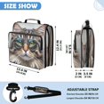 thumbnail image 3 of Shades Wearing Cat Printed Zipper Binder with Handle&Shoulder Strap 2 inch 3 Ring 500+300 Sheet Capacity File Folder Organizer, 3 of 8