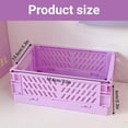 thumbnail image 3 of Mini Collapsible Storage Basket Stackable Storage Bin Crates Container Folding Plastic Storage Box with Handle Foldable Plastic Storage Case for Stationery Snacks Cosmetics(Purple ), 3 of 5