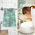 thumbnail image 7 of SKYSONIC Hand Towels Cowboy Green Patterned 2 PCS, Cotton Bath Towel for Drying Face Hands Body ,Absorbent Lightweight Towels for Bathroom Ktichen Travel Gym, 16"x28", 7 of 7