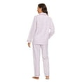 thumbnail image 5 of VICMETAL Women's Pajama Sets 100% Cotton Flannel Ladies PJs Button Front Top Drawstring Bottoms F Purple Flower 3XL, 5 of 7