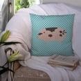 thumbnail image 3 of Carolines Treasures BB8114PW1414 Gloucester Old Spot Pig Blue Check Fabric Decorative Pillow, 14 x 14 in., 3 of 4