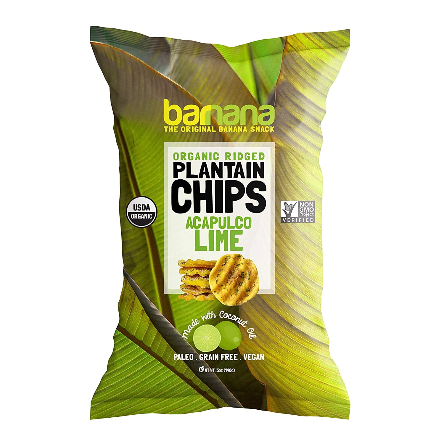 Barnana Organic Plantain Chips Acapulco Lime 5 Ounce Barnana