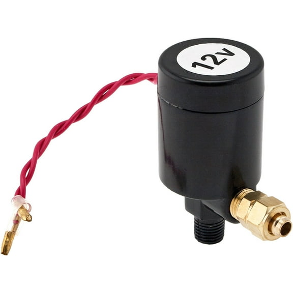 Vixen Horns 1/4" NPT 12V Electric Air Valve (Solenoid) for 3/8" OD Hose 200PSI Train/Air Horn Black VXA7468B