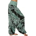 thumbnail image 5 of Plus-Size Comfortable Boho Yoga Long Pants Women's Plus-Size Print Pleated High-Waisted Travel Casual Pants, 5 of 7