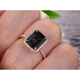 thumbnail image 6 of Flaming Emerald Cut 1.75 Carat Black Diamond Moissanite Engagement Ring Wedding Ring Solid 10k Rose Gold Promise Ring Custom Made Sparkling Jewelry Halo Art Deco, 6 of 6