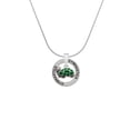 thumbnail image 2 of Delight Jewelry Silvertone Green Side Turtle Gymnastics Ring Charm Necklace, 18", 2 of 4
