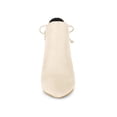 thumbnail image 6 of BLISSFUL STEP Women's Ankle Boots Pointed Toe Kitten Heel Faux Suede Dress Side Zipper Boots  Beige 9, 6 of 7
