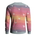 thumbnail image 4 of Fgvctg Valentine's Day Mens Sweater Ribbed Knit Crewneck Sweaters Love Heart Print Soft Pullover Slim Fit Long Sleeve Sweater Oversized Spring Blouses Red 2XL, 4 of 5