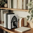 thumbnail image 7 of Metal Bookends for Shelves Modern Decorative Heavy Duty Study Book Support Stoppers for Office Desk Shelf Room 5.3"x4.3"x7.9" Cast Iron Simple Tall Bookends 1 Pair (Gothic Crow), 7 of 7
