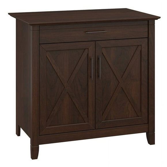 Scranton & Co Wood Secretary Desk with Keyboard Tray & Cabinet in Cherry
