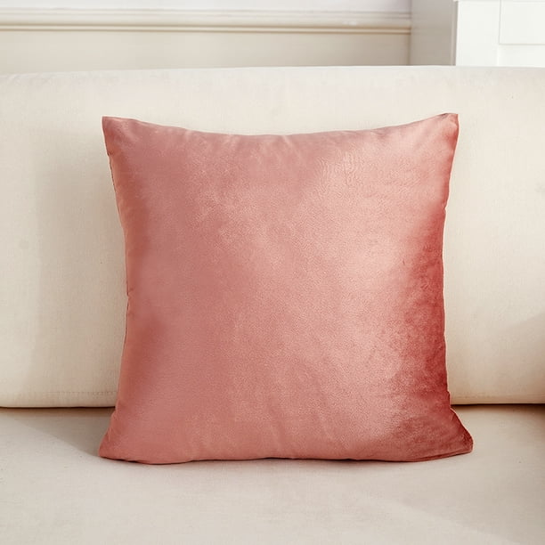 Nvzi 4 fundas de almohada sencillas de terciopelo para sofá. Estampado verde. Fundas de almohada coloridas que iluminan el ambiente de tu dormitorio. 45 x 45 cm (rosa oscuro).