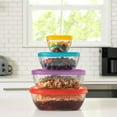 thumbnail image 2 of Libbey Serve It 8 Piece Glass Storage Container Set with 2 Cup, 6 Cup, 8 Cup, and 12.5 Cup Bowls and Multi Color Lids, 2 of 6