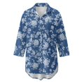 thumbnail image 7 of Renewold Swimsuit Coverup for Women Long Sleeve Button Up Shirt Breathable Button Down Shirts for Women Shirt Lightweight Resort Wear with Pockets Fashion Beach Tops, Blue White Floral Print, S, 7 of 7
