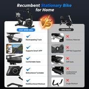 LNOW Recumbent Exercise Bike for Home,Light Commercial High-end Recumbent Bike with Arm Exerciser,Bluetooth App,Heart Rate, Low-Impact Cardio & Physical Therapy