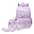 thumbnail image 1 of GPOECD Cute Large Capacity Printed Backpack Set for Female High School Junior High School and Elementary Student School Backpack Purple,One Size, 1 of 5