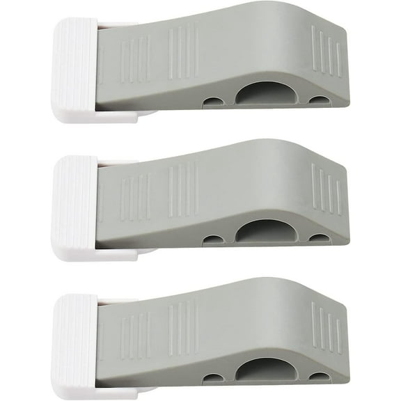 Door Stoppers - Pack of 10 Rubber Door Wedge for Carpet, Hardwood, Concrete and Tile - Home Improvement Accessories - Gray