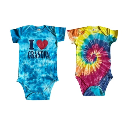 

Just Love Boys Bodysuits (Pack of 2) 1901 (Boys 0-3 Months Grandpa and Tie Dye)
