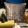 thumbnail image 3 of The HomeCentric Decorative Thow Pillow Covers Brown 14"x14" (35x35 cm) Velvet Velvet, Animal Pattern, Beaed hand Embroidery Throw Cushion Covers For Couch, Animal Modern Style - Safari Mirage, 3 of 10