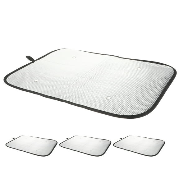 HEMOTON RV Door Window Shade Silver Aluminum Foil Car Sunshade for Camper Windows Protection Use 4pcs
