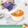 thumbnail image 3 of Yayeee Pot Holders Kitchen Heat Resistant with Pocket 7"x9.8" Cotton Oven Cooking Hot Pads, Purple Street, 3 of 7