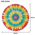 thumbnail image 6 of Rainbow Tie Dye Mandala Pattern Round Tablecloth 60"x60",Wrinkle Wipeable Table Cloth for Kitchen Dining Room Picnic Patio Party, 6 of 6