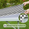 thumbnail image 6 of Gray and White Checkerboard Checkered Pattern Square Fitted Tablecloth with Elastic Edge,Square Table Cover,Washable Elastic Table Cover for Home Kitchen Party Decor 36"x36", 6 of 6