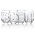 thumbnail image 1 of Copas de vino Joeyan, sopladas a mano, grabadas a mano, sin tallo, 520 ml, juego de 4, 1 of 9