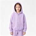 thumbnail image 2 of newwalpole Boys Girls Zipper Sweatshirt Youth Solid Classic Hoodies Soft Full Zip Hooded Sweatshirts for Teens Kids Unisex(Purple,11-12 Years), 2 of 9