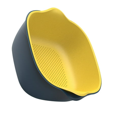 

FRCOLOR Blue Plastic Drain Basket for Kitchen Use Safe and Creative Practical Storage Container Size L