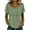 Green, variant on Short Sleeve Length Tops for Women Lace Patch Casual Dressy Blouses Vintage Trendy Shirts Round Neck Loose Fit Tunic Khaki L