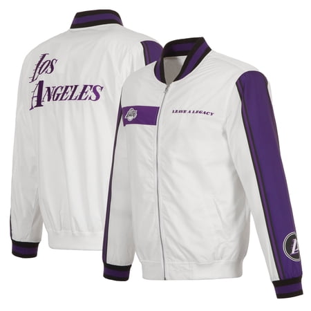 Men s JH Design White Los Angeles Lakers 2022/23 City Edition Full-Zip Nylon Bomber Jacket