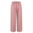 thumbnail image 6 of bbyeadc Women's Pink Suit Pants Straight Wide Leg Oversize Work Pants Casual High Waist Business Outfits with Pockets 4x 5x Dressy Basic Slacks, Pink 5XL, 6 of 9