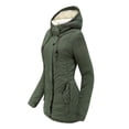 thumbnail image 3 of Womens Hooded Parka Coat Winter Thicken Fleece Down Coat Jacket Overcoat Mid Length Zipper Outerwear, 3 of 6
