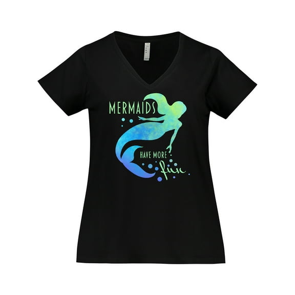 Inktastic Mermaids Have More Fun Women's Plus Size V-Neck T-Shirt