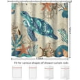 thumbnail image 4 of Sonernt Sea Turtle Shower Curtain, Beach Theme Nautical Shower Curtain Blue Ocean Creature Landscape Decorative with 12 Hooks, 72x72 Inch, 4 of 6