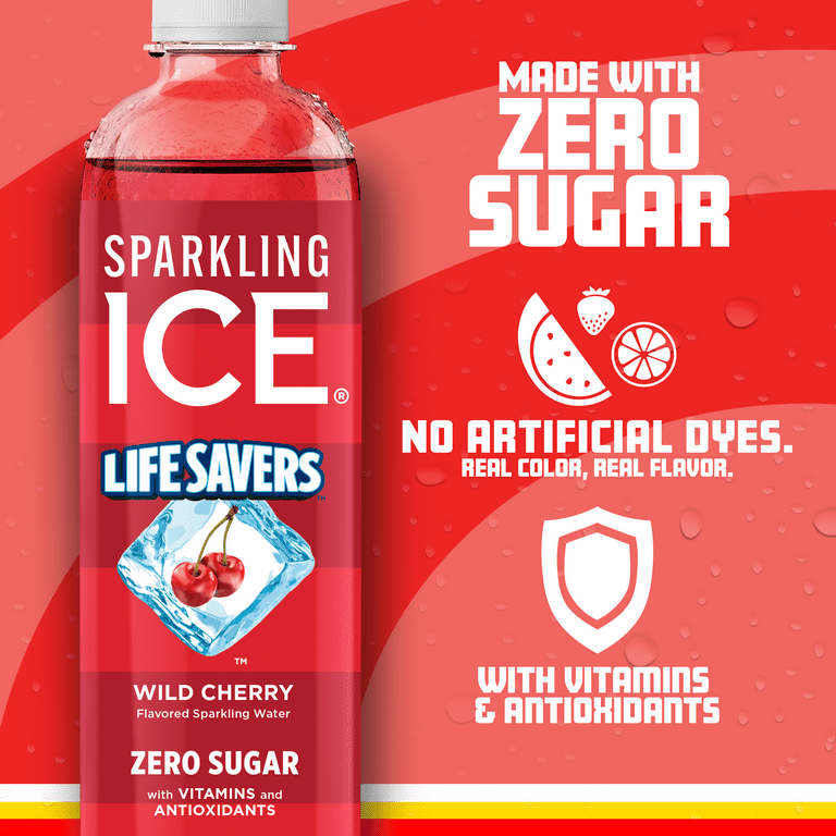 Sparkling Ice® Life Savers Wild Cherry 17oz bottle *Zero Sugar