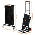 thumbnail image 2 of WAASOSCON 2-in-1 Portable Hand Truck 500lb Capacity Foldable Heavy Duty Utility Cart with Steel Frame & Swivel Handle for Warehouses, 2 of 9