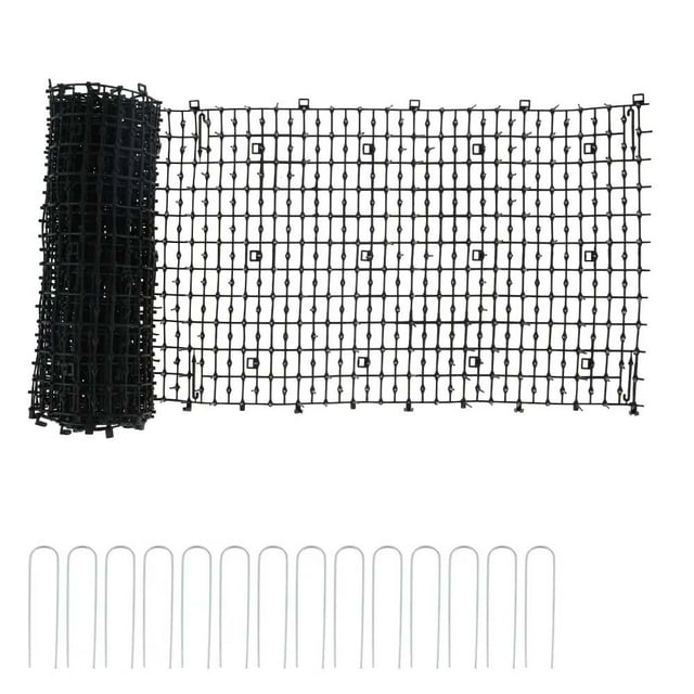 Cat Repellent Outdoor Mat, 157.48" x 11.02" Cat Scat Mat with Spikes Sprickle, Digging Cat
