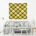 thumbnail image 6 of Yellow and Black Tartan Plaid Tapestry Wall Hanging Tapestries Happy Colorful Hippie Psychedelic Art Polyester Carpet Wall Decorative for Living Room Bedroom 60x51inch, 6 of 7