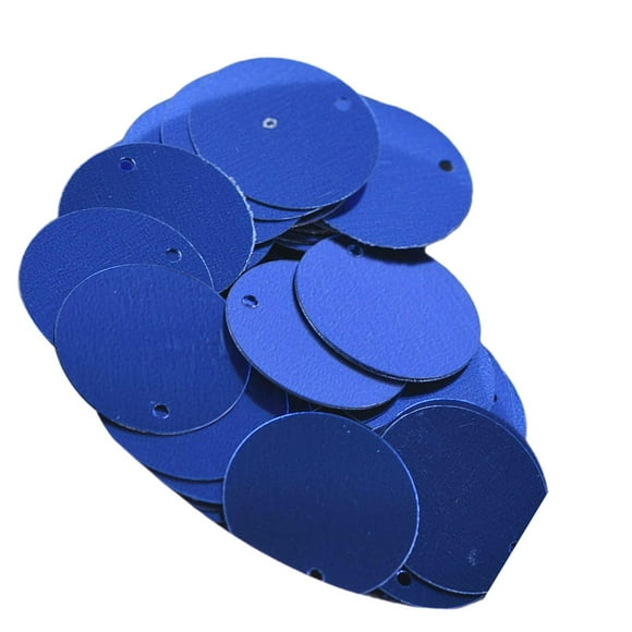 veasfak 85 Pieces 20mm Flat Round Loose Sequins,Round Loose Paillettes with Hole,DIY Headdress Accessories,for Wedding,Knitting,Women Blue