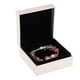 thumbnail image 3 of Pulsera de cuentas de cadena de serpiente Nikou bañada en plata con colgante de corazón de diamantes de imitación rosa 7,5 pulgadas, 3 of 15