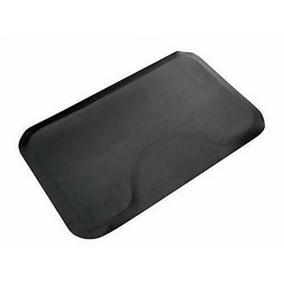 BarberPub 3 x 5 ft PVC Salon Floor Black Anti Fatigue Rectangle Mat 7/8'' Thick Beauty Styling Mats 0045