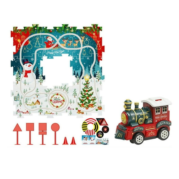 Kids Adventure Puzzle Track Toy Set Interactive Train Game for Children 3 Toddlers Christmas Train and Track Set