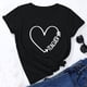 thumbnail image 1 of ICHUANYI Clearance Women's Fashion Loose Round Neck Pullover Bottoming Teacher's Day Cute Print Short Sleeve Top T-Shirt(Black, XXL) ICHUANYI WER2023081111890, 1 of 7