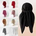 thumbnail image 2 of 90*90cm Solid Color Imitation Cotton And Linen Silk Scarf For Women Pleated Square Scarf Headscarf, 2 of 6