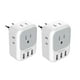 thumbnail image 1 of Adaptador de enchufe de viaje TESSAN de EE. UU. a Europa con 4 tomas de corriente alterna y 3 USB, 1 of 6