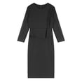 thumbnail image 5 of Zaldita Plus Size Bodycon Dress for Women Long Sleeve Pencil Peplum Cocktail Midi Dresses Black XL, 5 of 7