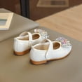 thumbnail image 6 of NOLDARES Girls Mary Jane Dress Shoes Party Princess Flats Strap Ballet Dance Shoes Toddler/Little Kid(White,7-8 Years), 6 of 7